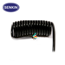 Black 4 Core PUR 22AWG Spiral Cables