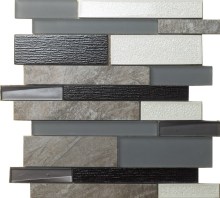 black and grey mosaic design
