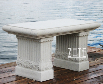 Natural Solid outdoor marble bench