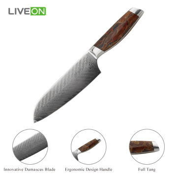 7 inch Steel Damascus Santoku cuțit