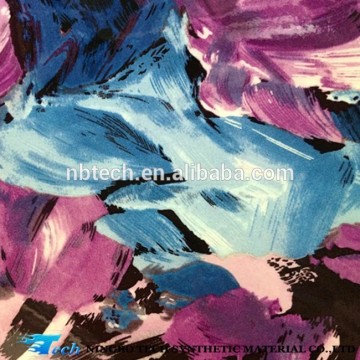 2015 pu synthetic leather flower printed pu leather for handbags