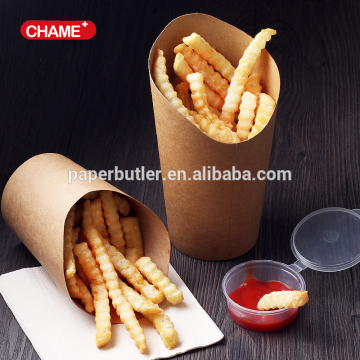 Eco-friendly customized printed brown paper fried chips packaging boxes