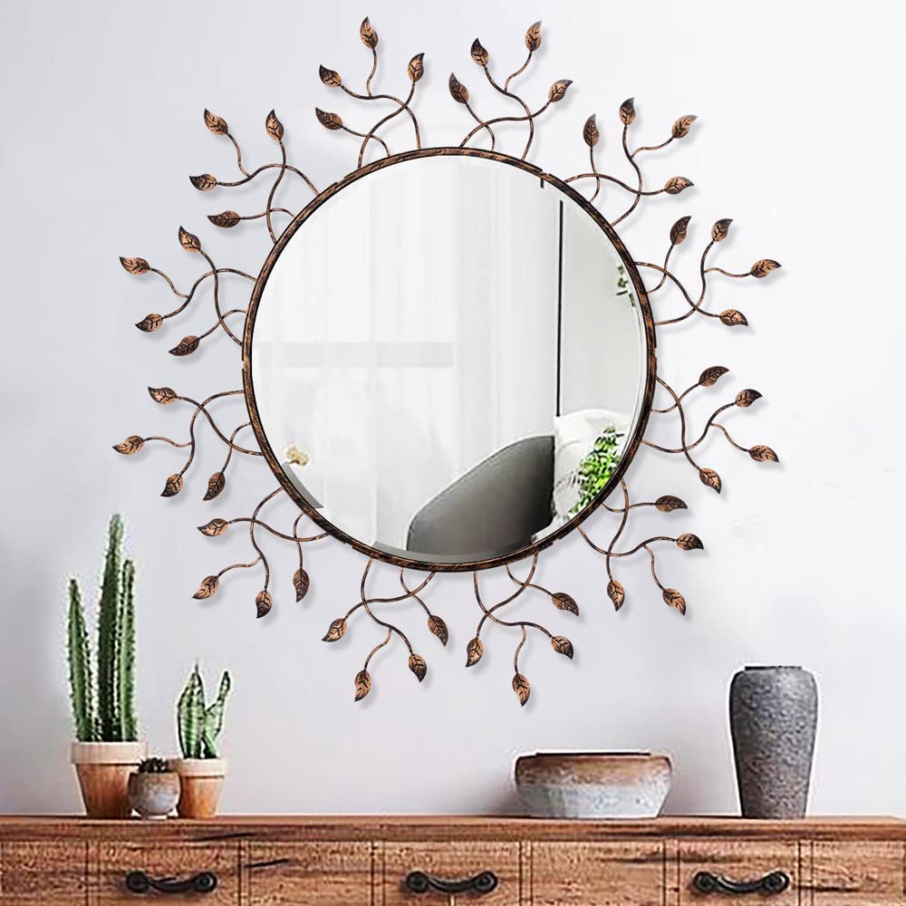 Dekorativ spegel med avtagbara blad