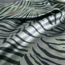 Zebra Print Silk Fabric,Lustrous Charmeuse Silk Satin Fabric