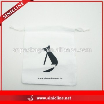 Sinicline White Cotton Dust Bag With Printed Logo