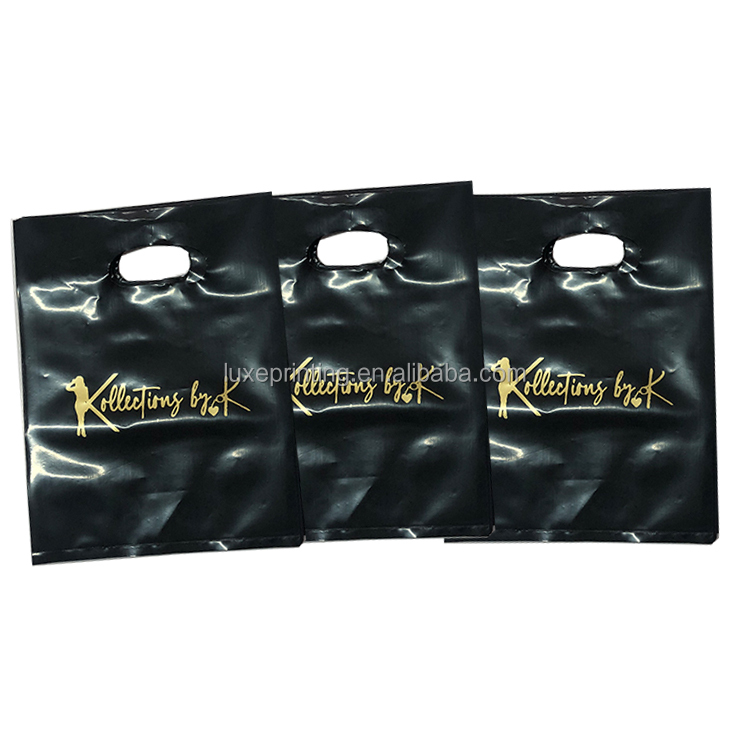 Small thank you shopping plastic gift packing poly carry bag for boutique