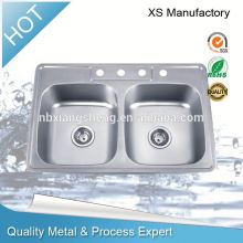 Hotel double bowl washing sink in China