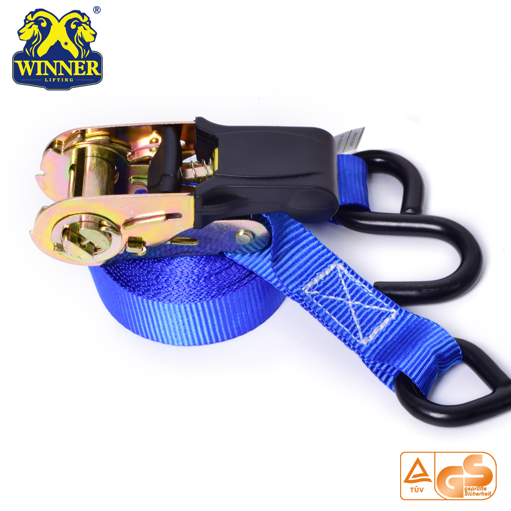 Plastic Cargo Lashing Ratchet Strap With Hook