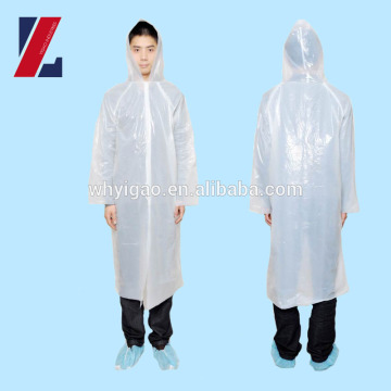 Adult waterproof hooded plastic rain coat