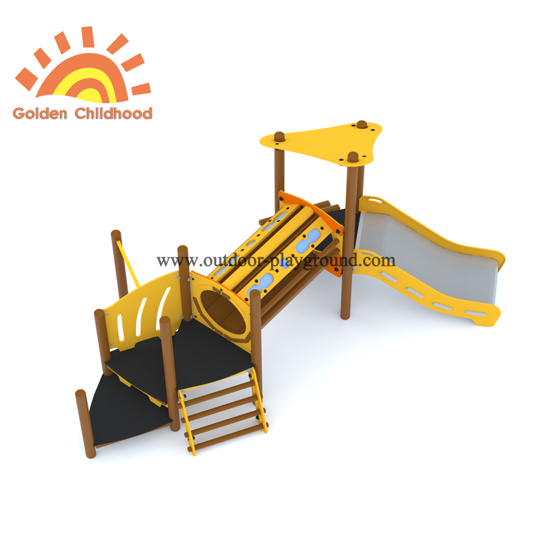 Hpl Wooden Net Bridge Slide Park Equipment For Kids