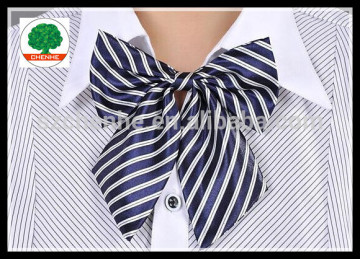 100% polyester women shirt with bowtie