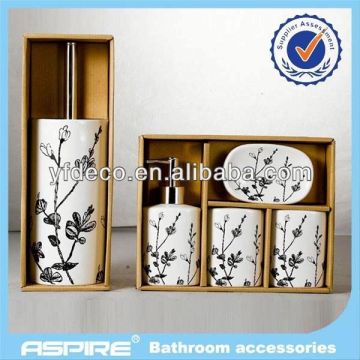 2014 new 5 pcs ceramic simple accessories set for bathroom