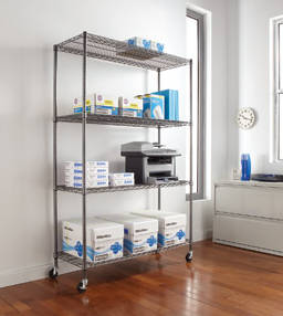 Heavy Duty Office Storage Chrome Wire Shelving Factory, NSF Approval, Exporting to Over 50 Countries (HD184272A4W3)