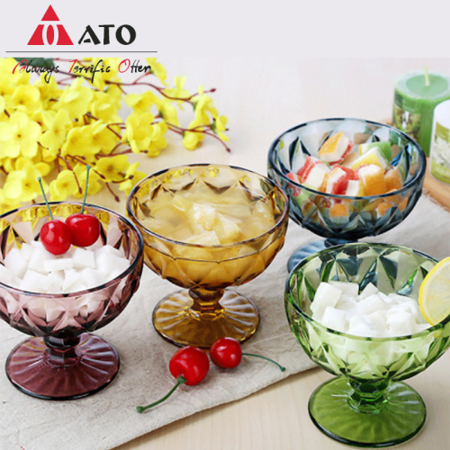 Ciotola di gelato in vetro da dessert a colori solidi