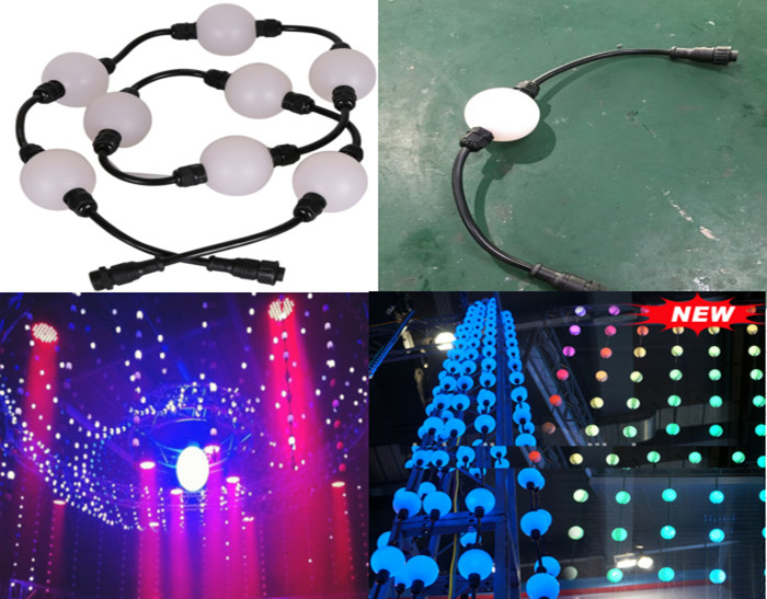 RGB DMX पिक्सेल 3D LED LED बल स्ट्रिंग प्रकाश