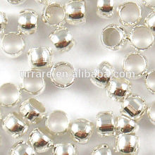 2.5MM Silver Plated Round Crimp End Beads