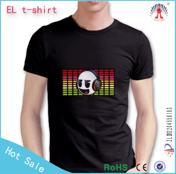 custom led flashing t shirt/el t shirt/led t-shirt manufacture