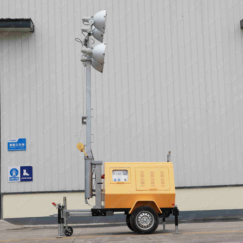 Reliable quality 9m mast 4x1000W Trailer Mobile Light tower