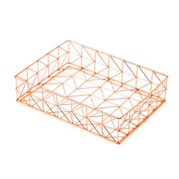 Hot Sale: Premium Rose Gold Snack Cosmetic Storage Box Basket Organizer