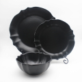 Gorąca wyprzedaż płytki ceramiczne Zestaw tablicy ślubne Eleganckie czarne porcelanowe zestawy obiadowe zachodnie naczynia wytłoczona talerz