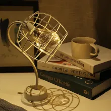 Contemporary Red Lantern Glass Lamp with LED Lighting