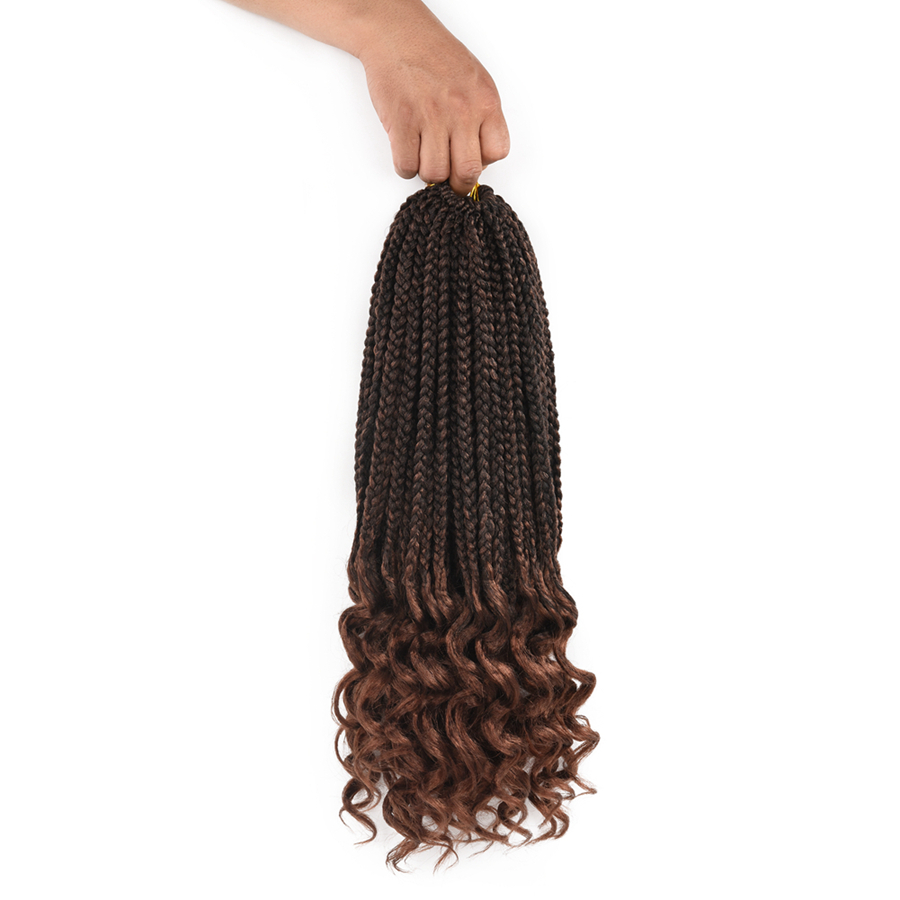 18 Inch Popular Curly End 3D Split Twist 100% Synthetic Hair Box Braid Crochet