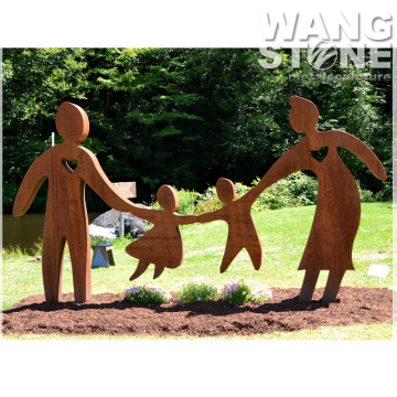 Outdoor Corten Steel Sculpture For Loving Family