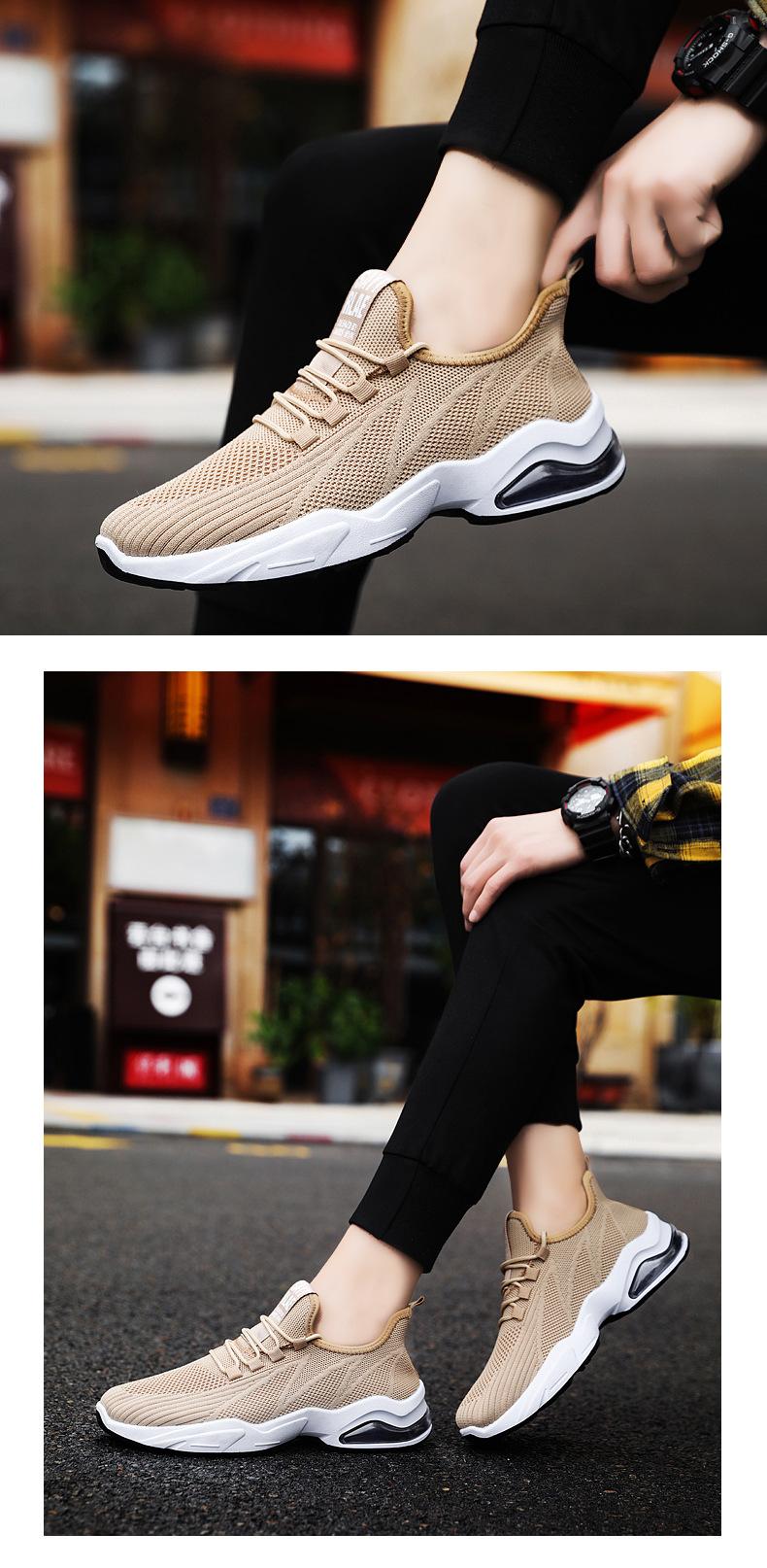 2021 men shoes Breathable Soft-soled Running Shoes Comfortable non-slip Flying Woven Air Cushion men's Shoes Sport