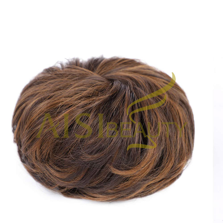 Aisi Beauty Top Quality Wholesale Multi Color Synthetic Curly Messy Donut Chignon Bun Elastic Rope Rubber Band Hair Extension