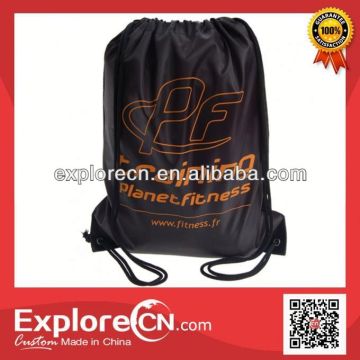 Durable balck fabric drawstring gift bag with custom logo