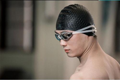 Cool Black Swimming Caps Silicone Material