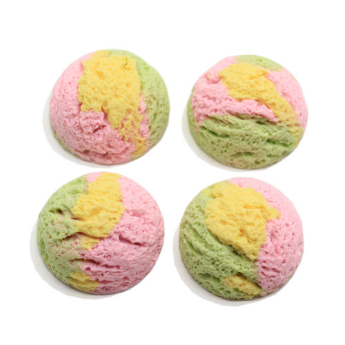 18mm&24mm Colorful Ice Cream Ball Fltback 3d Snow Ball for Jewelry Making Haipin Hair Rope Accessory