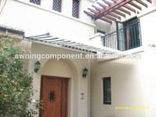 retractable remote control folding arm polyester motorized window awning