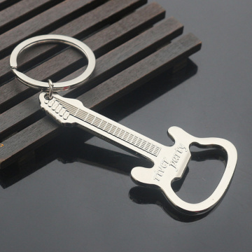 Beer Opener New Design Guitar Beer Bottle Can Opener Alloy Hangings Ring Keychain Tools Household Gifts Keychain Bottle Opener