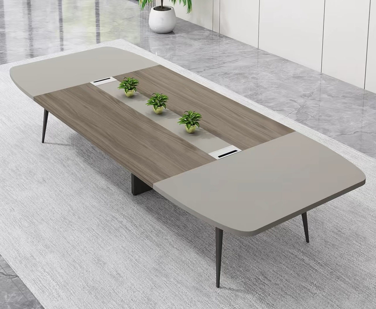 Mesa de conferência com estrutura metálica Metal Frame Conference Table