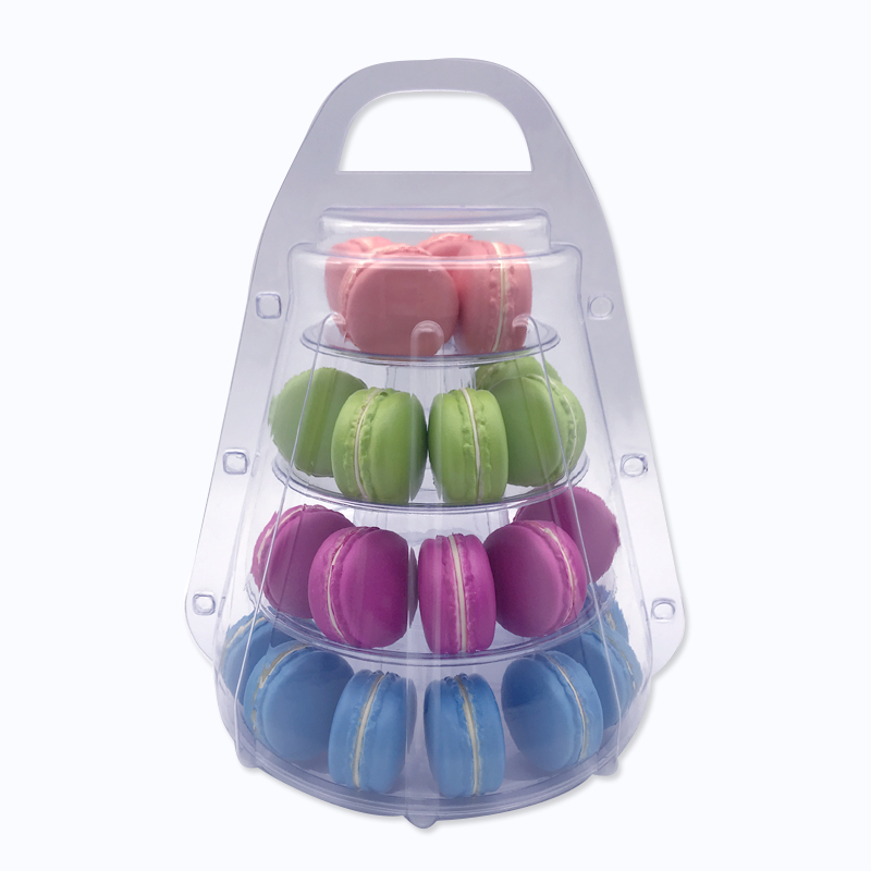 Plastic macaron clamshell packaging for 48 macarons