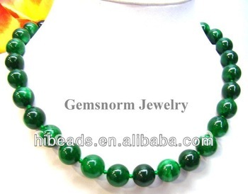 12MM Green Jade Large Beads Necklace GS021