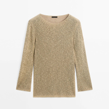 Women's cotton blended long knitted sweater