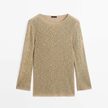 Women's cotton blended long knitted sweater