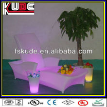 LED illuminated Outdoor White Plastic Beach lounge Chairs beach sunshade lounge chair
