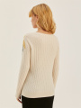 आरामदायक नियमित ओ-नेक बुनाई पुलओवर स्वेटर