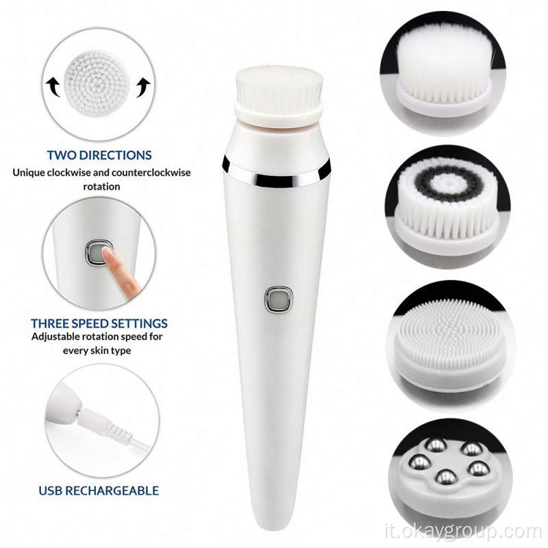 Mini spazzole elettriche portatili per la pulizia del viso in silicone