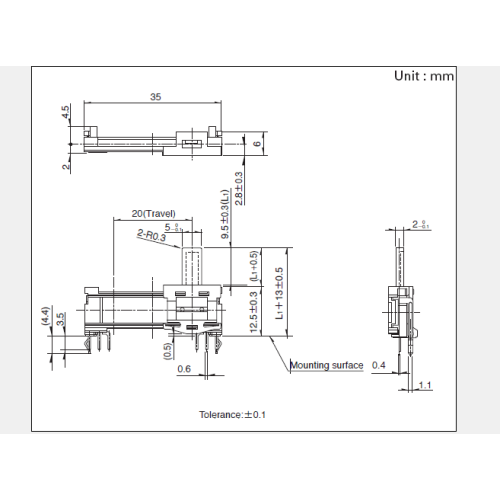 RS20H series Sliding potentiometer