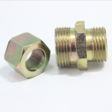 CNC Machined Carbon Steel Hex Bushing with Zinc Plating