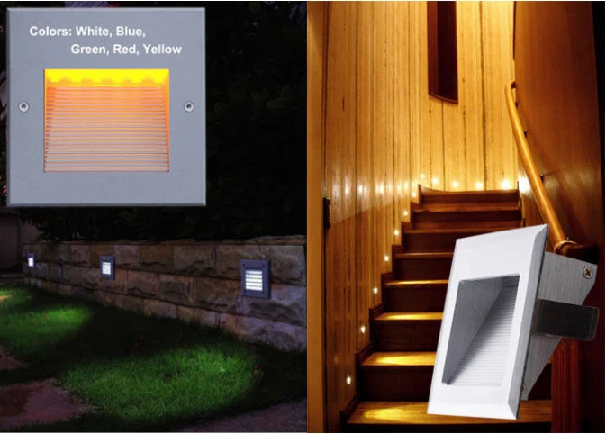 3W IP65 Square LED Recessed Wall Step Light with Ce RoHS
