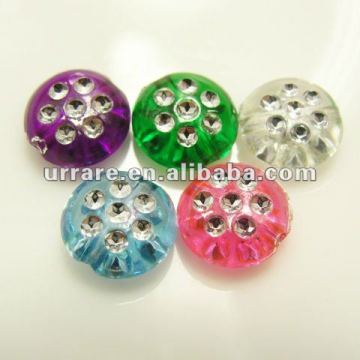 10mm Transparent Silver Dots Flat Round Beads