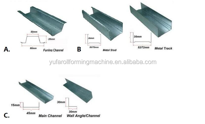 YUFA iron light keel roll forming machine/aluminum keel roll forming machine