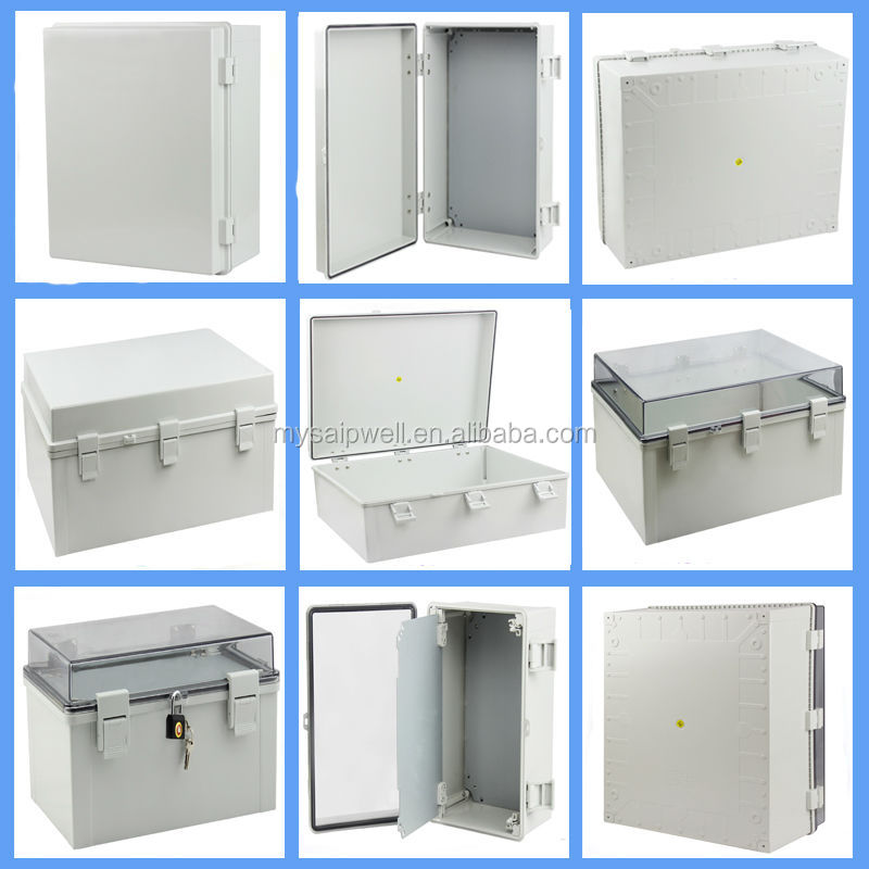SAIPWELL 600*400*220mm UV Protection Grey Cover 3 Buckles Electric PC Waterproof Box Plastic Waterproof Junction Box with IP66