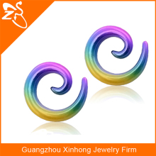 piercing spiral plug acrylic jewelry earring, spiral plug earring body jewelry, body stretcher