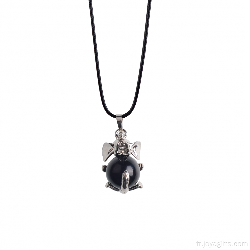 Collier d&#39;animaux naturels guérisseurs 2017 avec onyx noir